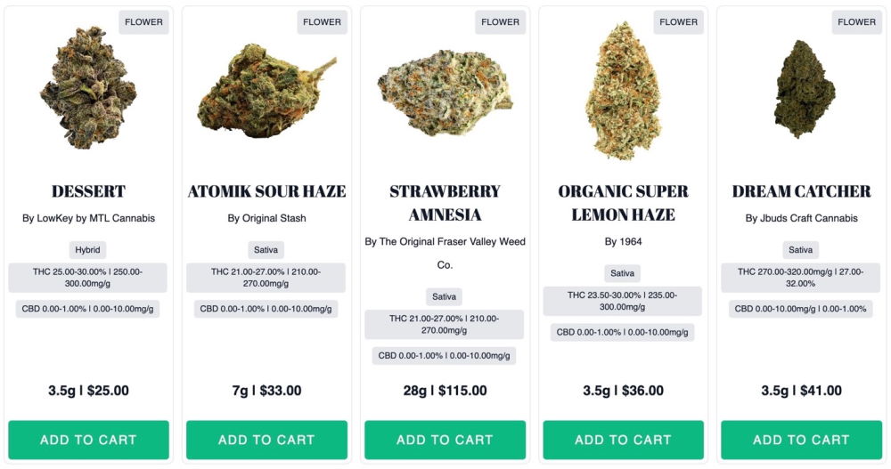 selection of cannabis products