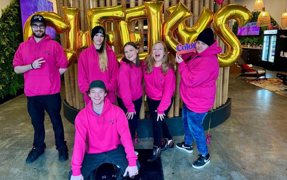 Cheeky's staff dressed in pink