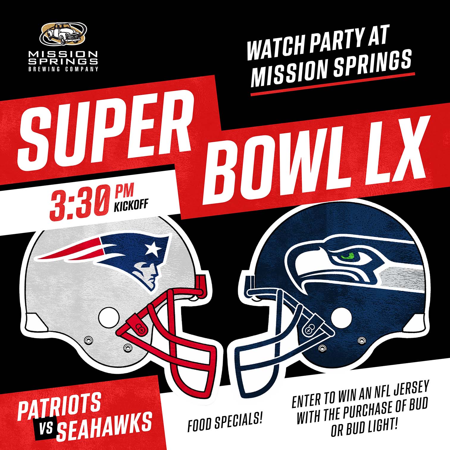 Super bowl watch party at Mission Springs