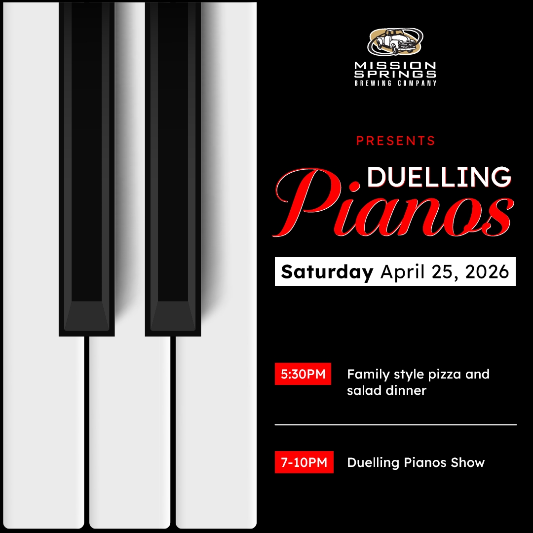 duelling pianos event on april 25