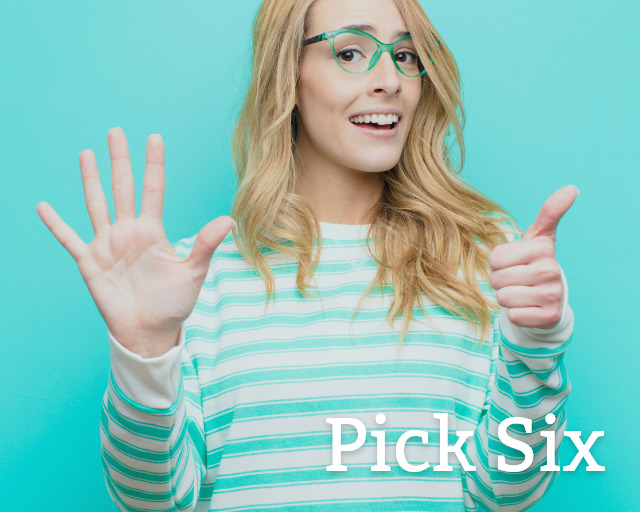 pick six woman in glasses