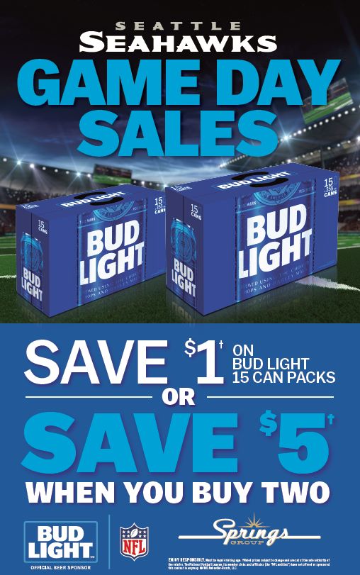 Seattle Seahawks - 1️⃣ week til MNF. The opportunity to guarantee you're  there in person is NOW! Enter for a chance to win a massive grand prize  courtesy of Bud Light and