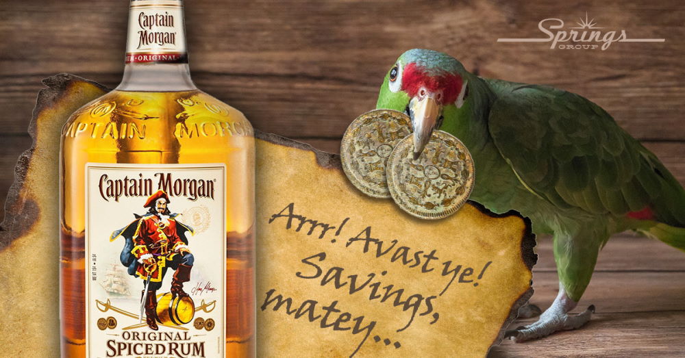 Captain Morgan and parrot 