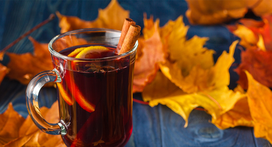 Leaves and mulled wine