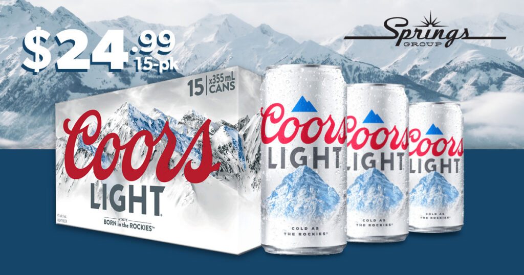 Coors Light 15-pack $24.99