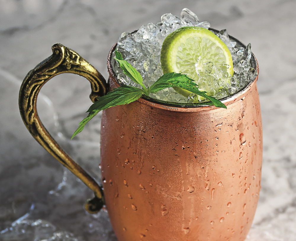 mule cocktail in copper mug