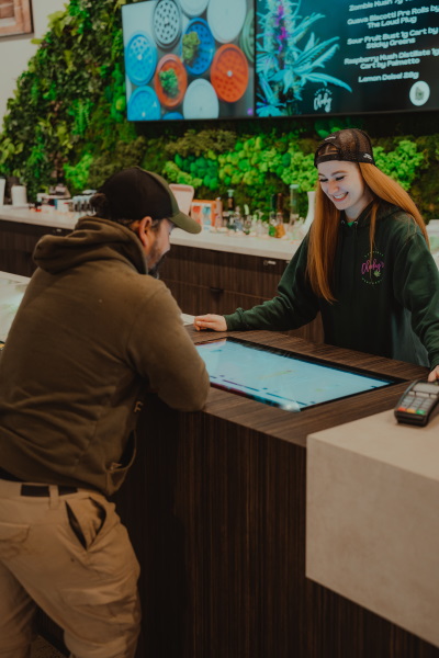 friendly staff helping customer