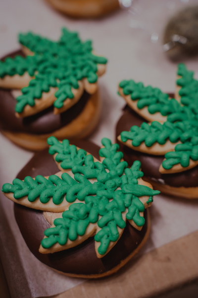 weed doughnuts up close