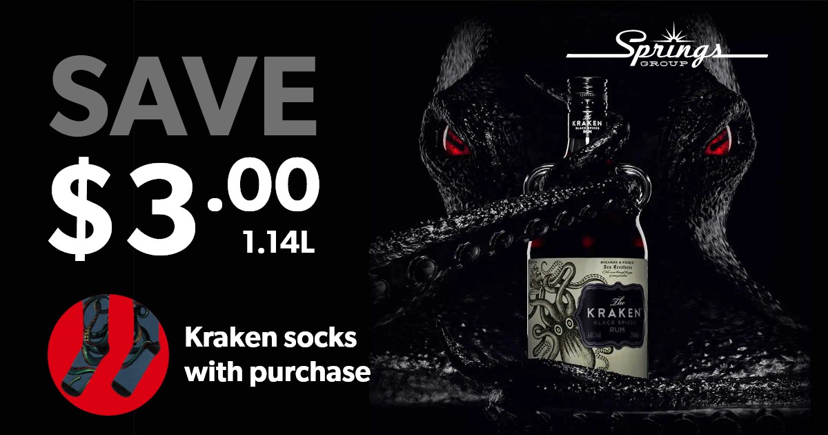 Save $3 on Kraken 1.14L