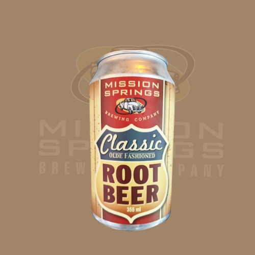 Mission Springs root beer can