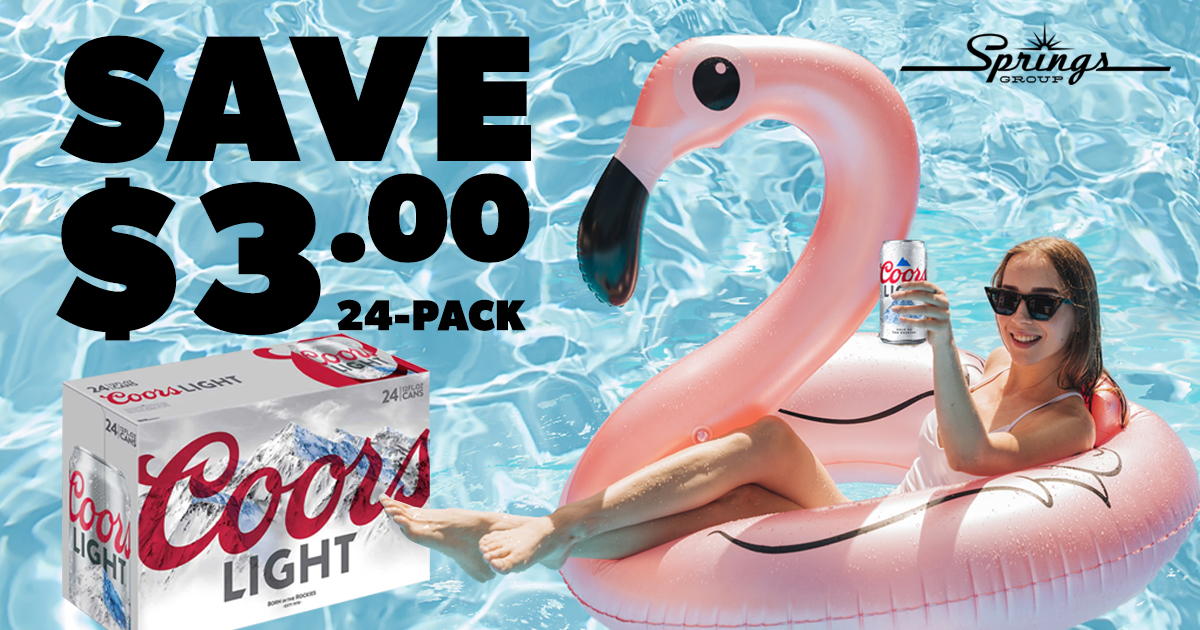 Coors save $3 August