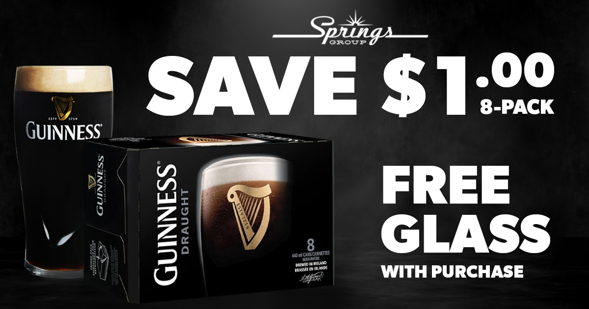 Guinness free glass with purchase January 2024