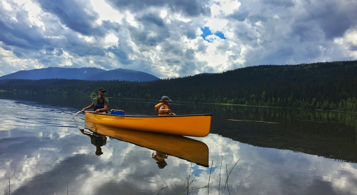 going for a paddle in the canoe