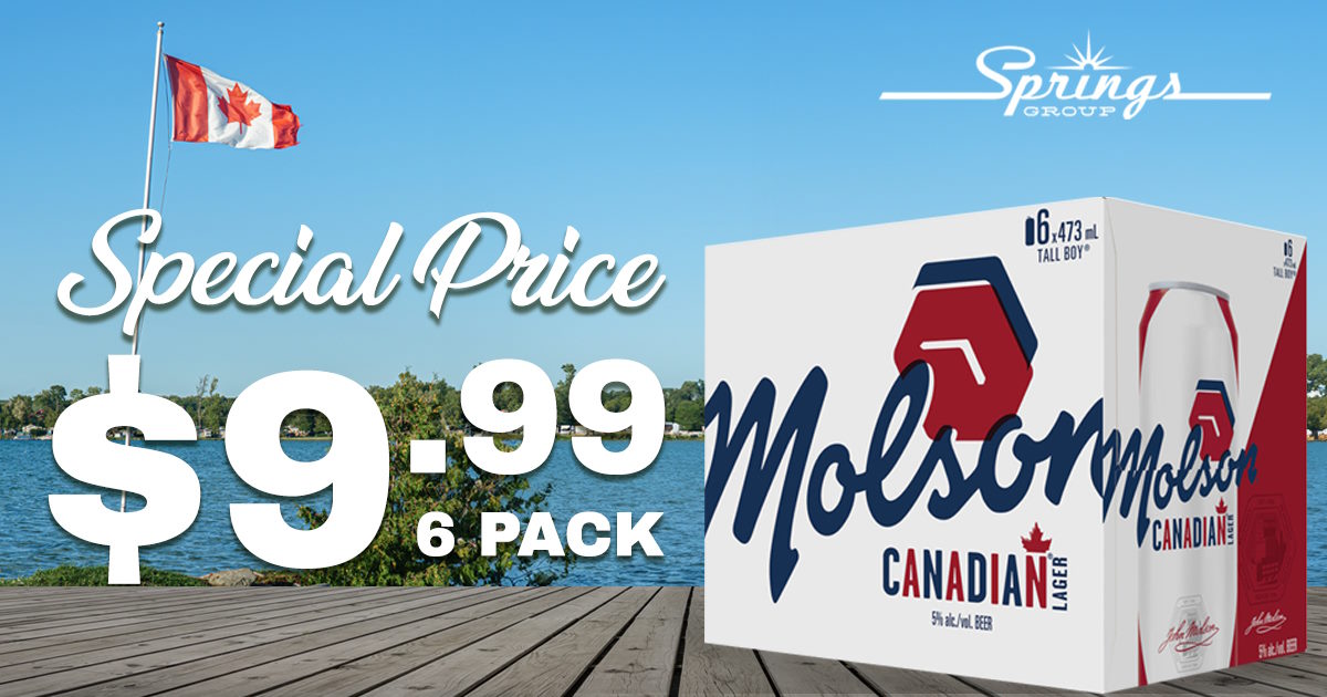 Molson 6-pack $9.99