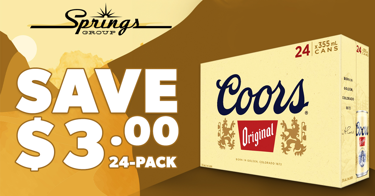 Coors save $3 October 