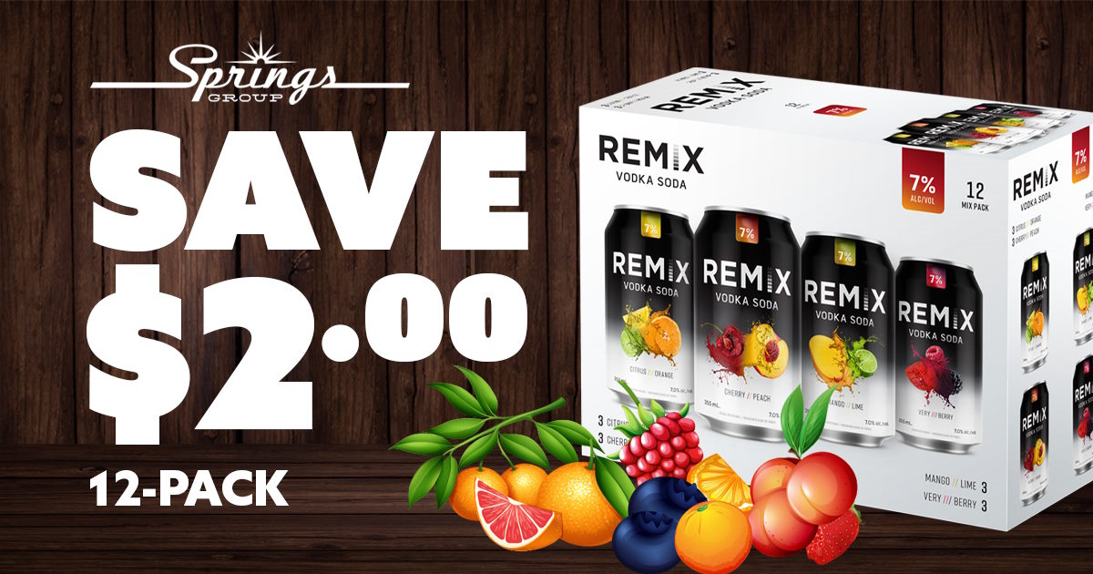 Remix Vodka Soda save $2 October