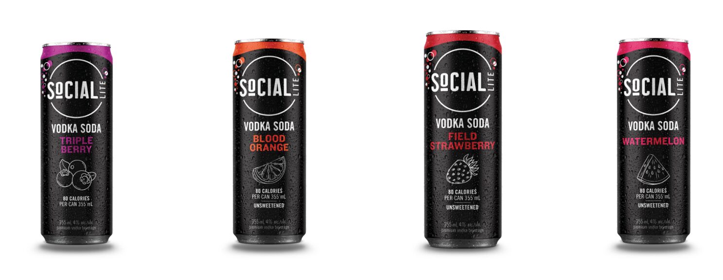 Social seltzer cans