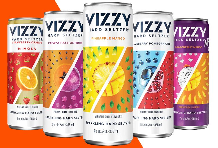 Vizzy seltzer cans