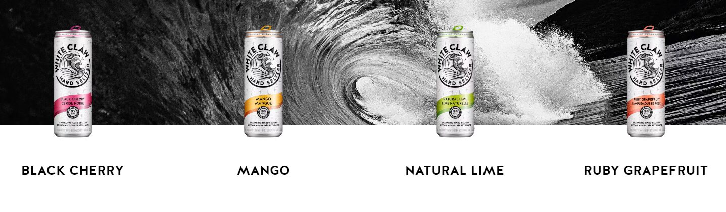 White Claw seltzer cans