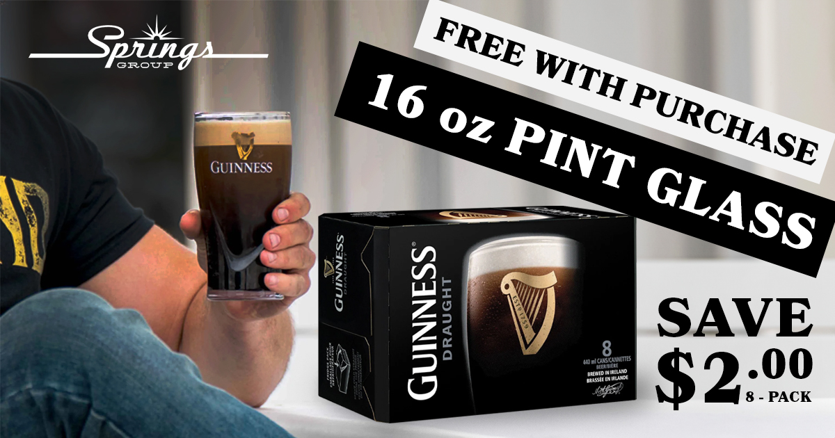 Guinness 8-pack free pint glass