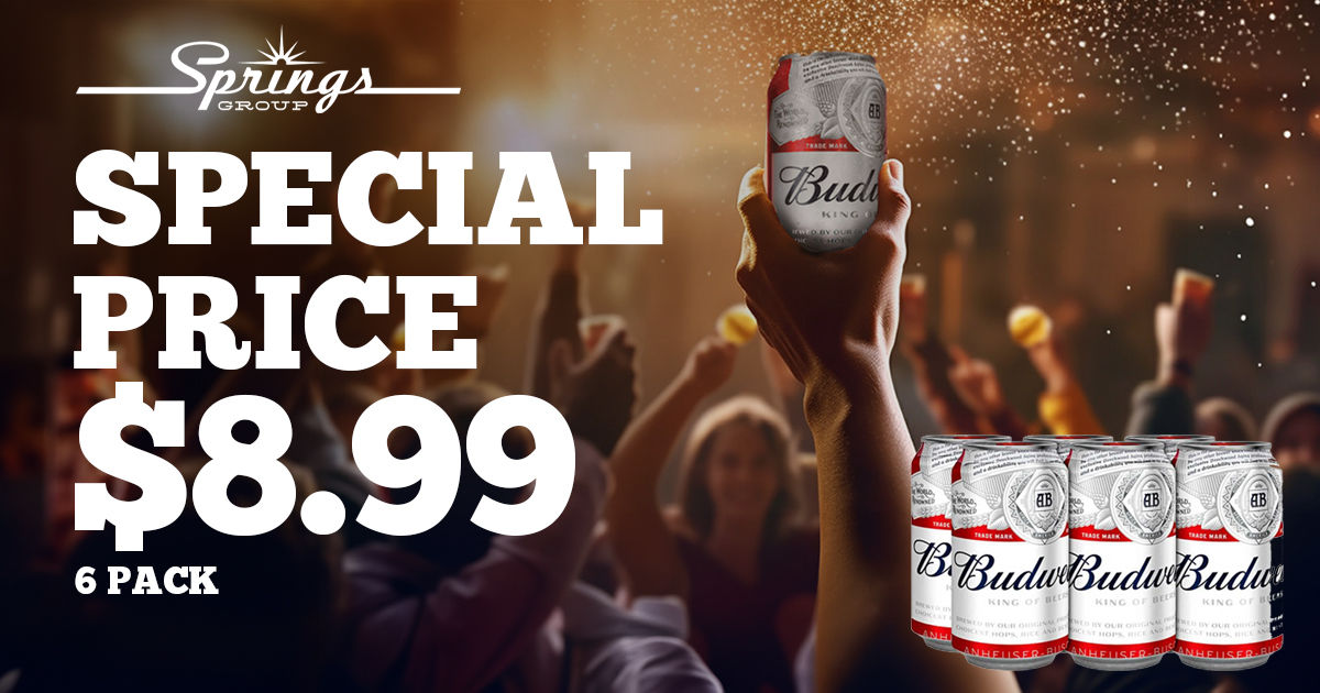 Budweiser 6-pack $8.99