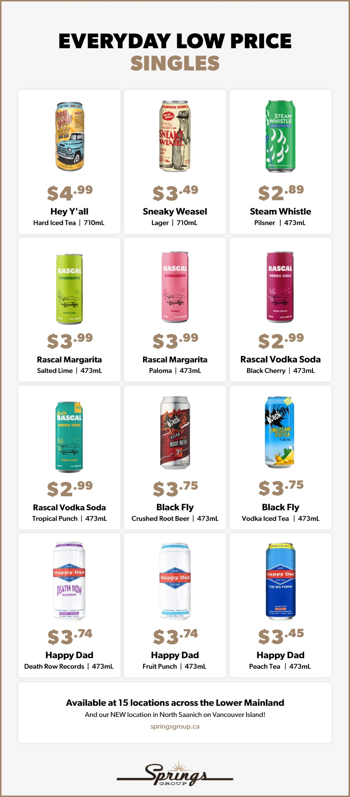 everyday low prices for single cans June
