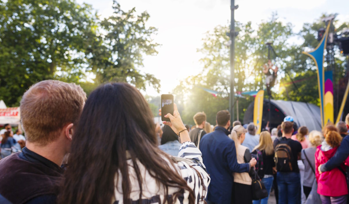 taking a selfie during event