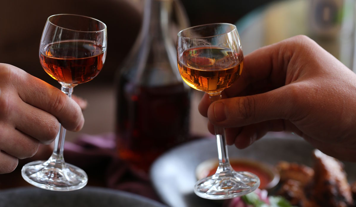 small glasses of fortified wine