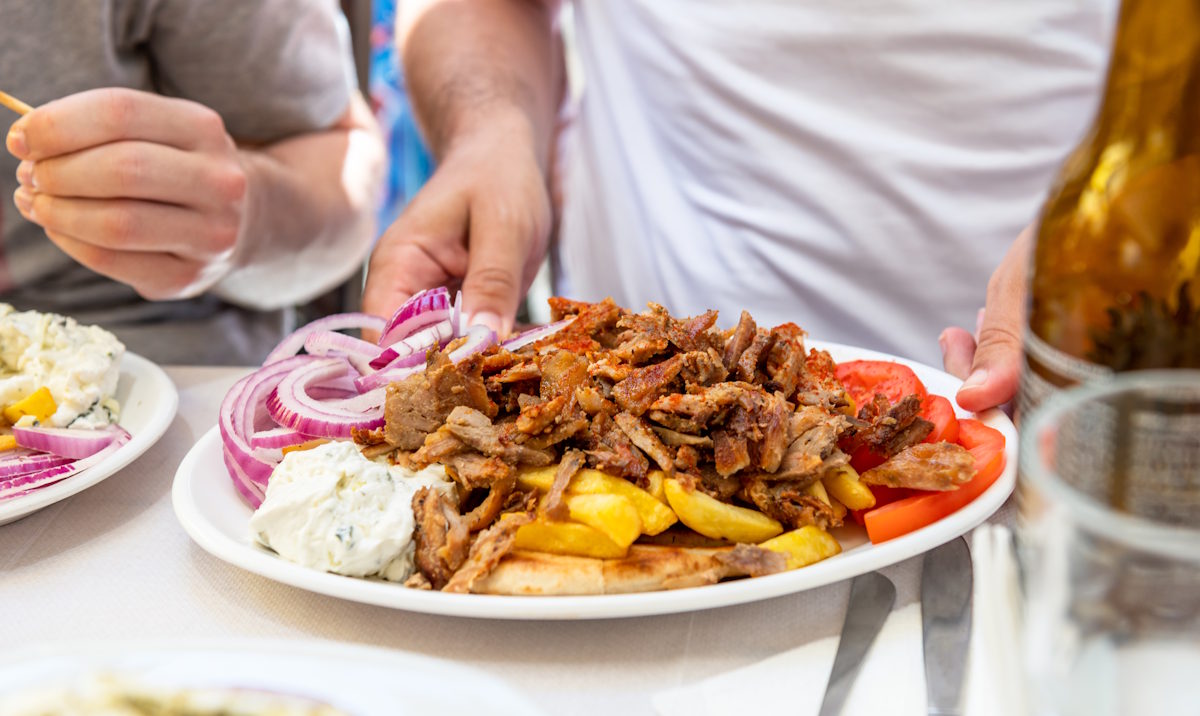 plate of Greek food