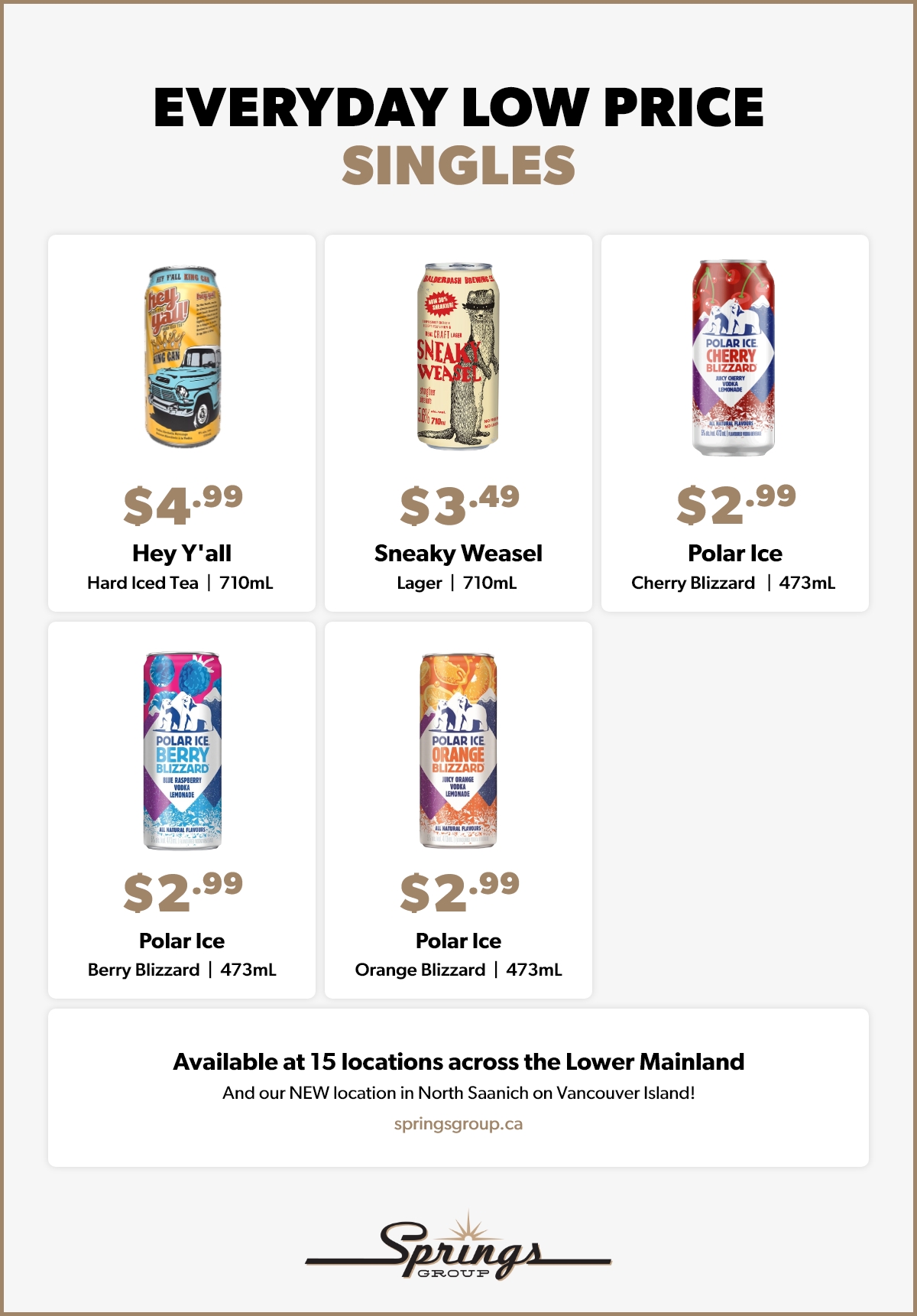 everyday low price single cans July