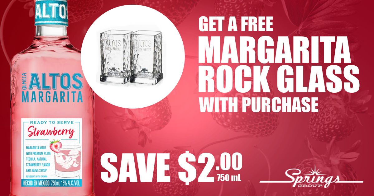 Altos Margarita free rock glass
