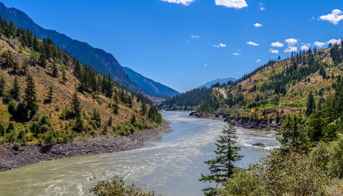 river and mountains in BC