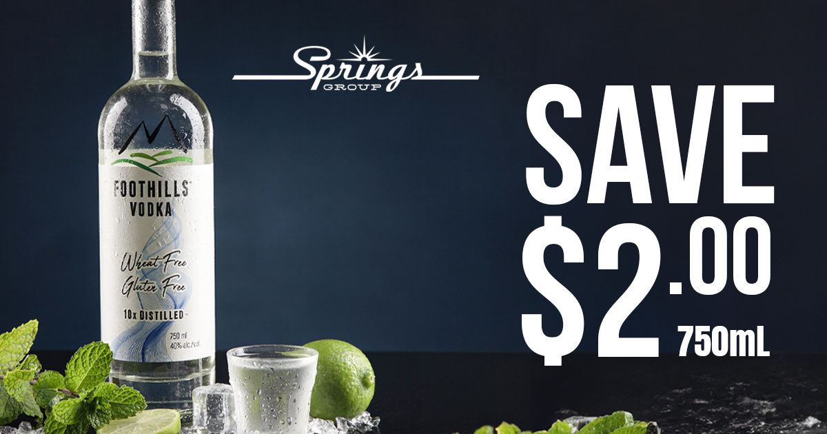 Foothills Vodka save $2
