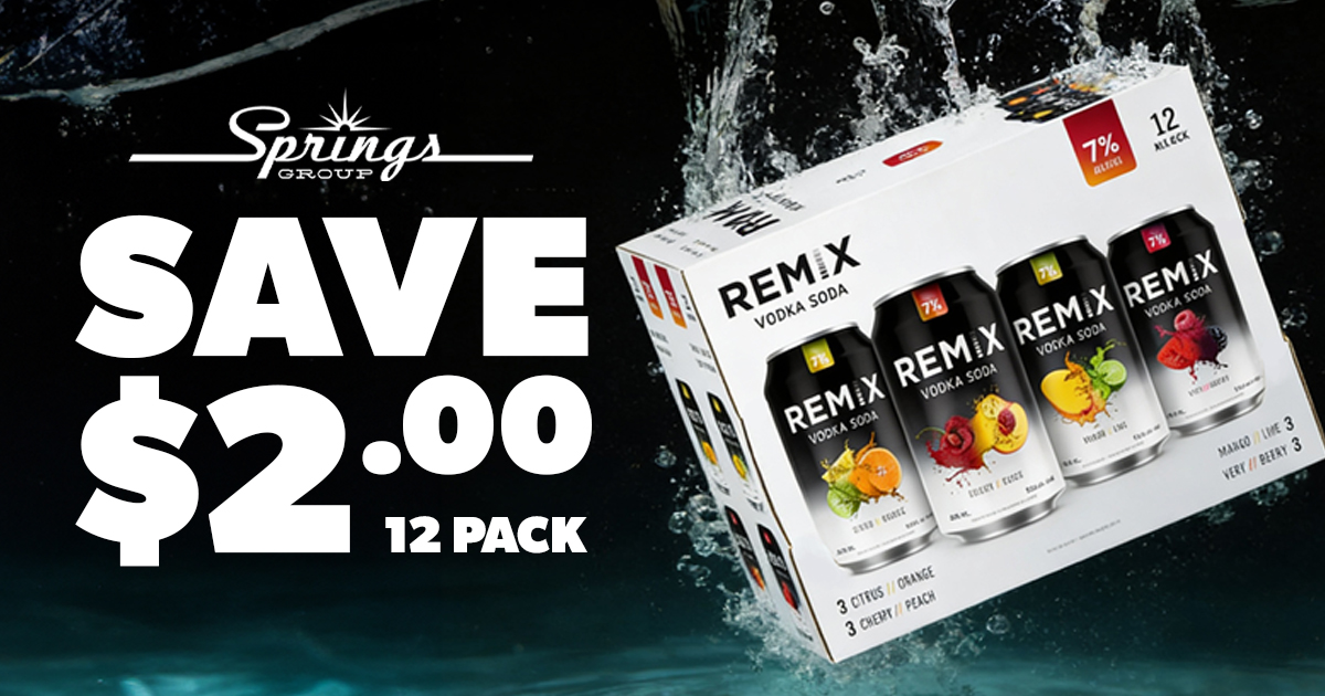 Remix 7% Vodka Soda Mixer Pack save $2