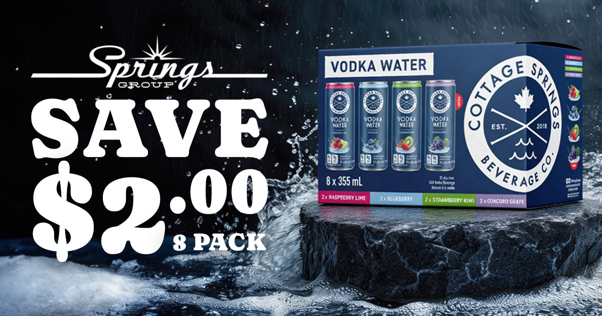 Cottage Springs Vodka Water Mixed Pack save $2