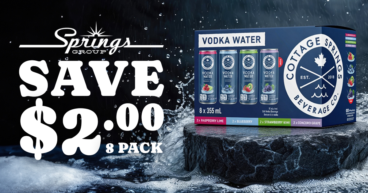 Cottage Springs Vodka Water Mixed Pack save $2