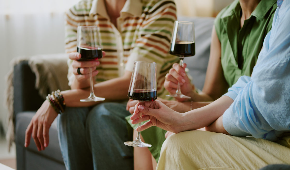friends enjoying wine