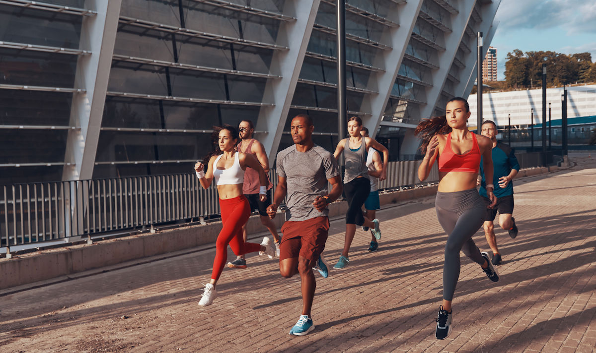 group of people going for a run