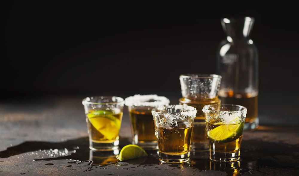 tequila shots with lime