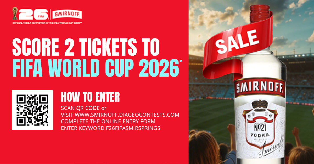 FIFA World Cup tickets giveaway Smirnoff