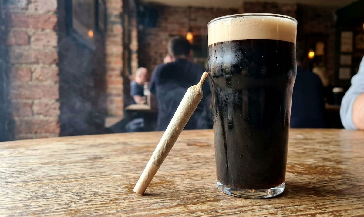 dark beer and a joint